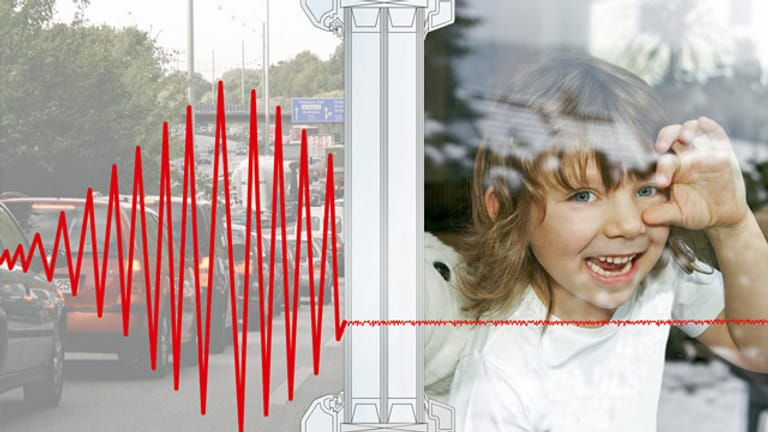 Schallschutzfenster können den hereindringenden Lärm um bis zu 50 Dezibel reduzieren.