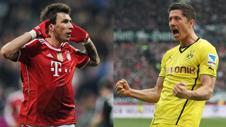 Mario Mandzukic (li.) und Robert Lewandowski führen derzeit die Torschützenliste in der Bundesliga an. Mario Mandzukic (li.) und Robert Lewandowski führen derzeit die Torschützenliste in der Bundesliga an.