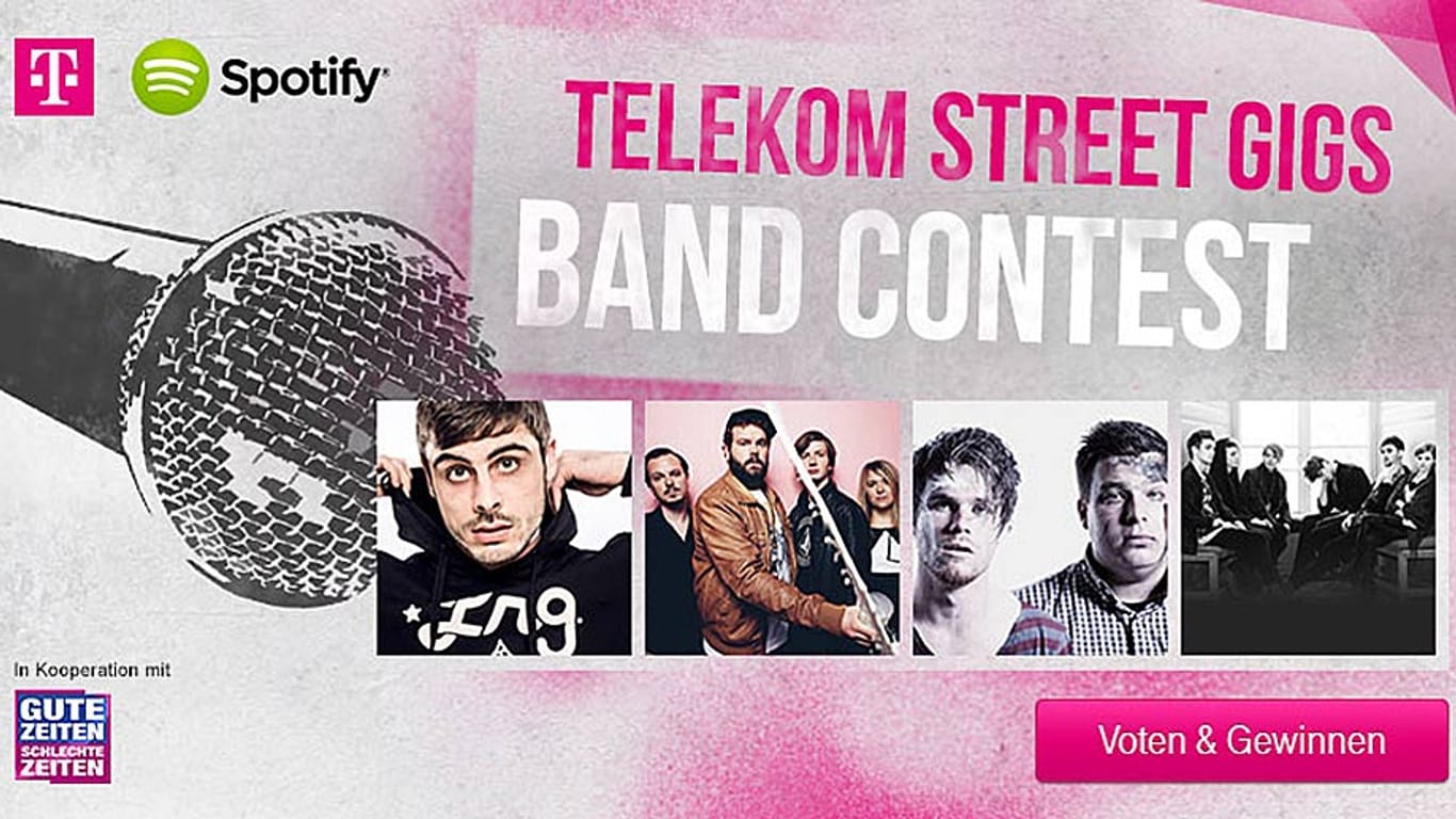 Der "Telekom Street Gigs band Contest" findet vom 12. Mai bis 10 Juni statt.
