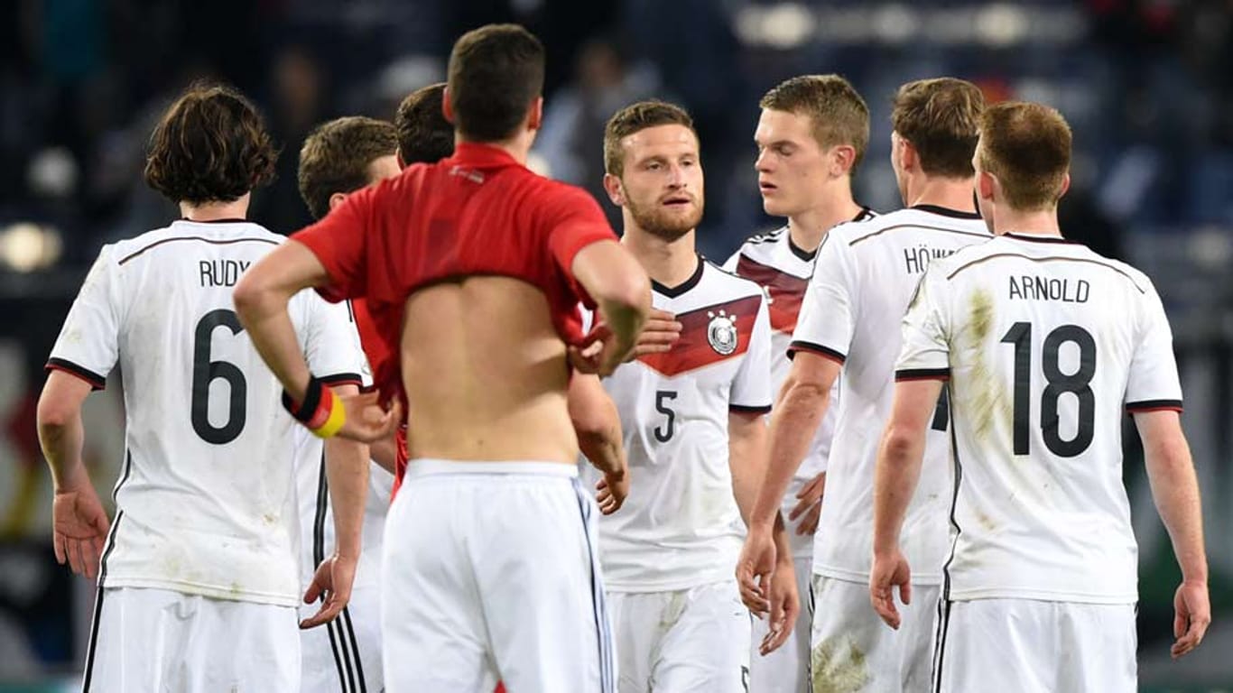 Die deutsche Mannschaft beim Länderspiel gegen Polen.