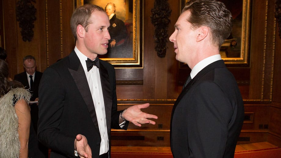 Gastgeber William und Benedict Cumberbatch führten ein anregendes Gespräch in glanzvollem Ambiente.