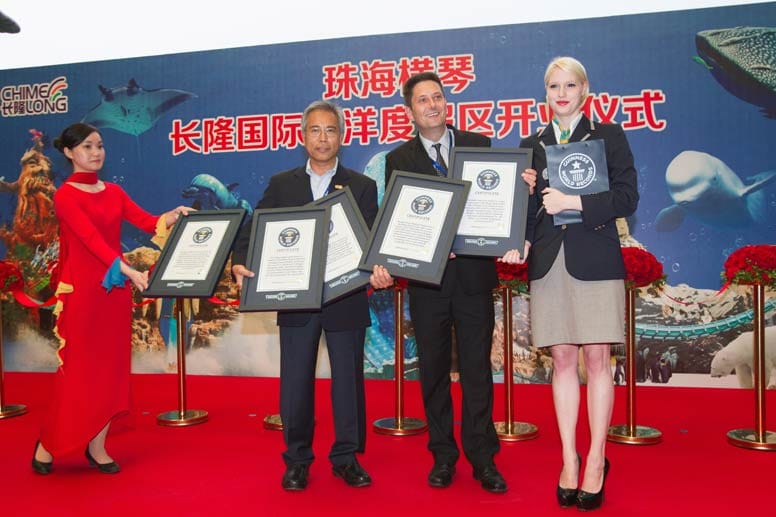 Das "Guinness Buch der Rekorde" bescheinigte dem "Chimelong Ocean Kingdom" fünf Weltrekorde.