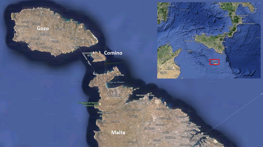 Wer nach Gozo kommen möchte, überquert den Fliegu Ta' Comino, den Kanal, der Malta von der Nachbarinsel Gozo trennt. Zwischen beiden Inseln liegt eine dritte, Comino, im maltesischen Archipel.