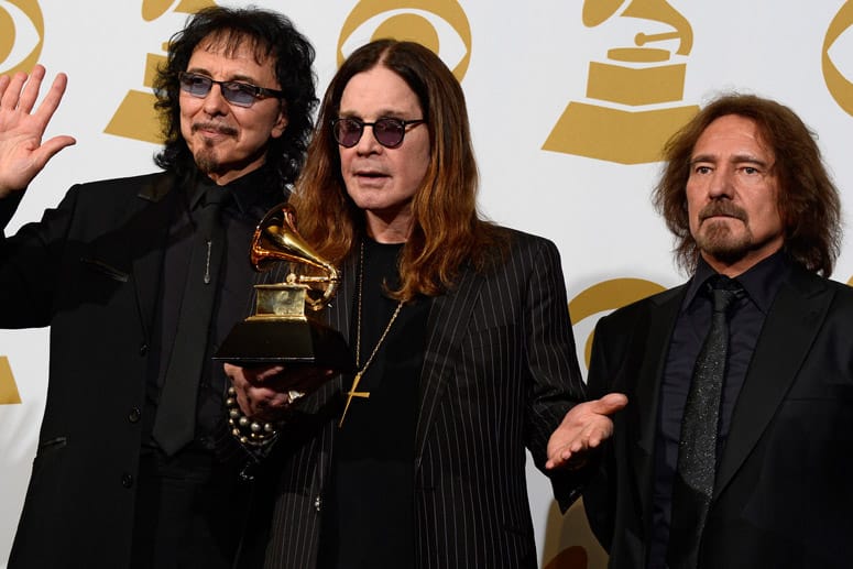 Die Black-Sabbath-Musiker Tony Iommi, Ozzy Osbourne und Geezer Butler