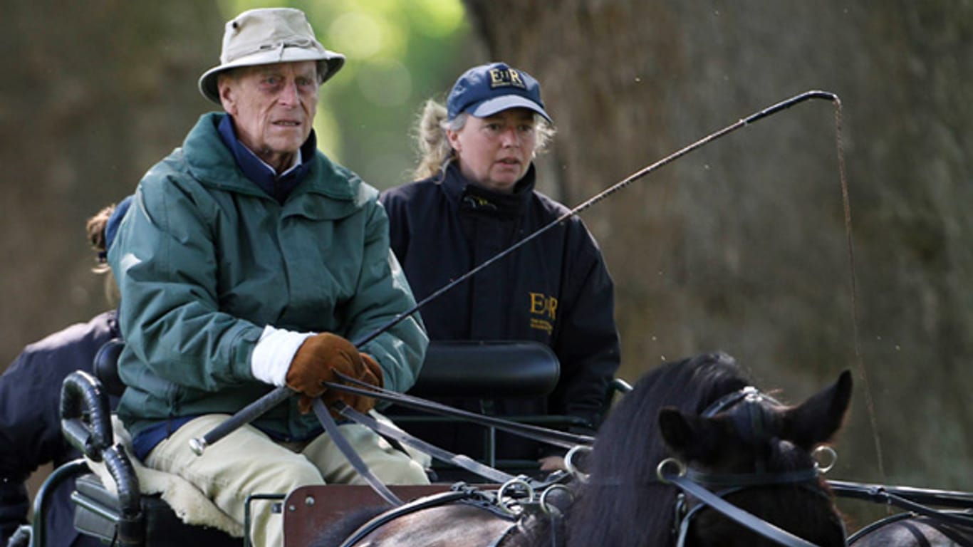 Prinz Philip bei einer Kutschfahrt durch den Park von Windsor