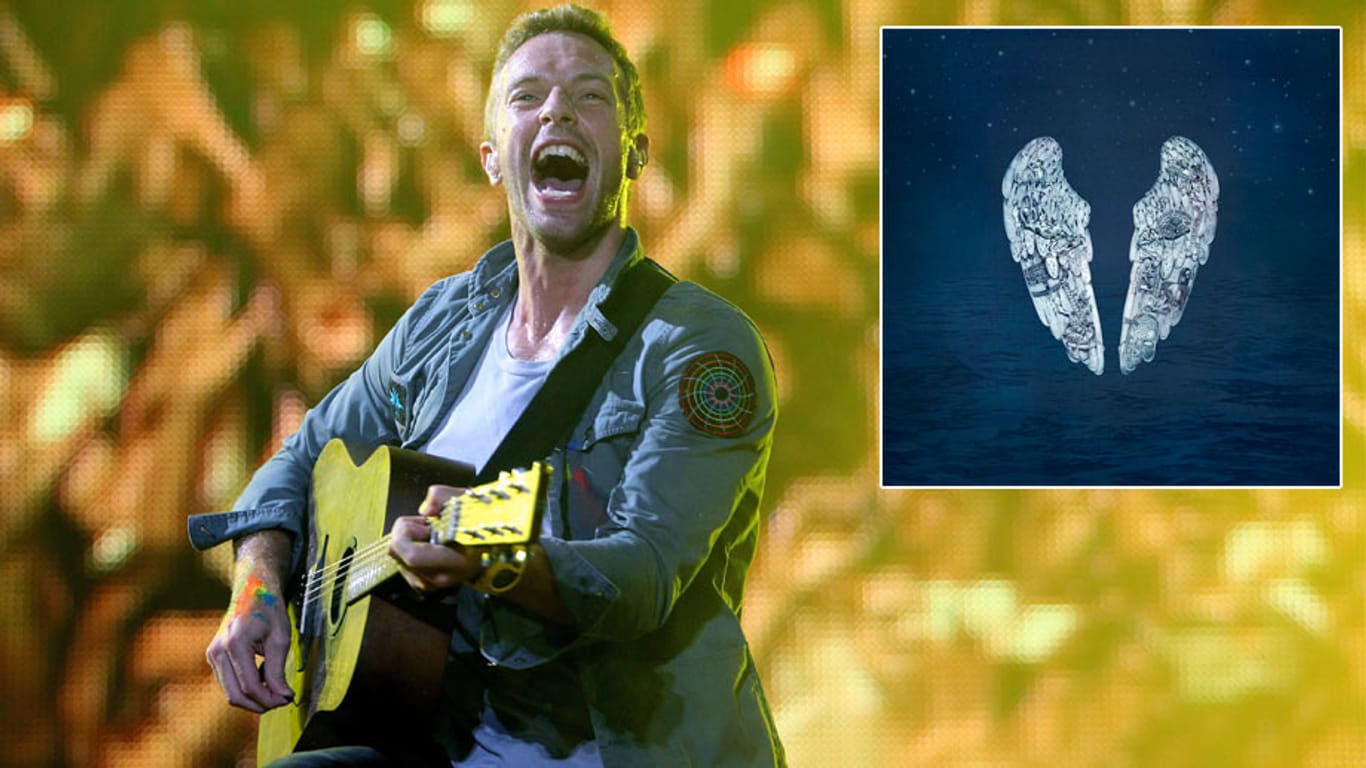 Coldplay-Sänger Chris Martin und das Cover des neuen Albums "Ghost Stories".