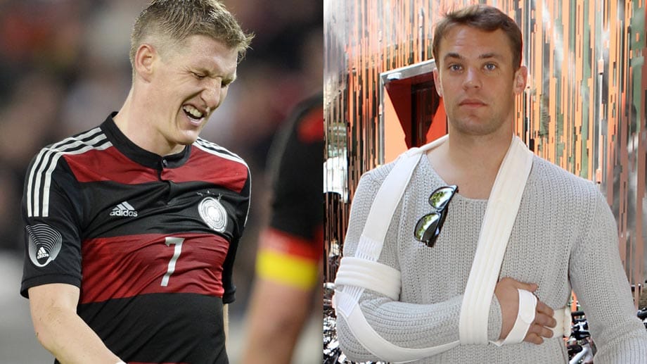 Bastian Schweinsteiger und Manuel Neuer gehören zu den Sorgenkindern von Bundestrainer Joachim Löw. Bastian Schweinsteiger und Manuel Neuer gehören zu den Sorgenkindern von Bundestrainer Joachim Löw.