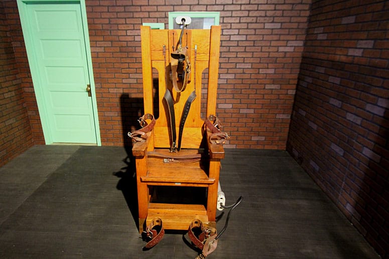 Elektrischer Stuhl aus einem Gefängnismuseum in Texas
