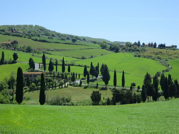 Das Val d'Orcia im Süden von Siena zählt zum Weltkulturerbe der Unesco. Das sanfte Hügelland inspirierte viele Künstler zu epischen Gemälden.