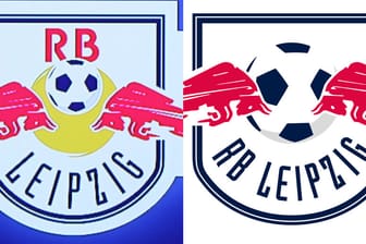 Das alte (li.) und das neue Logo von RB Leipzig.