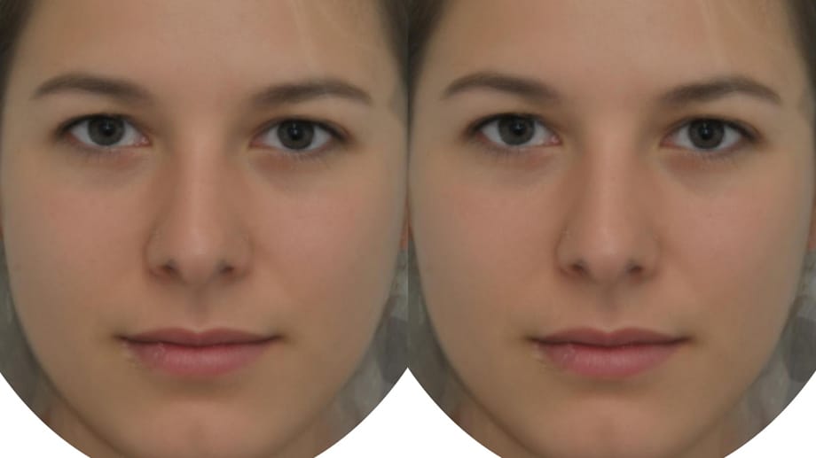 Frauen können die subtilen Unterschiede angeblich nicht erkennen. Auch hier links das Gesicht zur Zeit des Eisprungs.