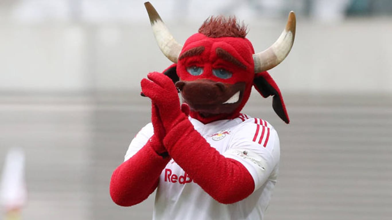 Das Maskottchen von RB Leipzig