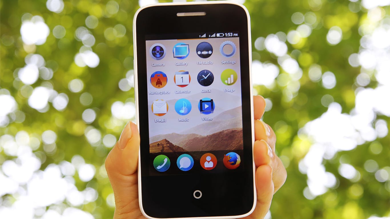 Auf der Mobile Asia Expo zeigte Mozilla einen Prototypen des 25-Dollar-Smartphones.