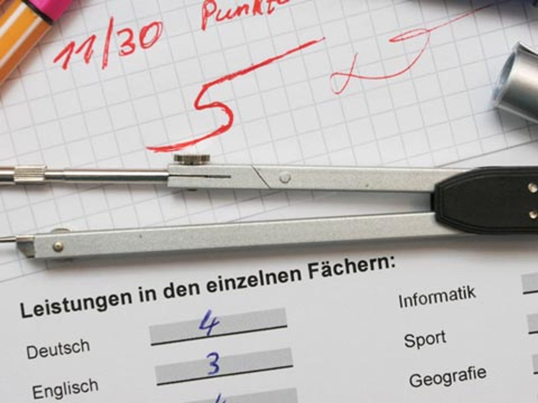 schlechte Noten in der Schule