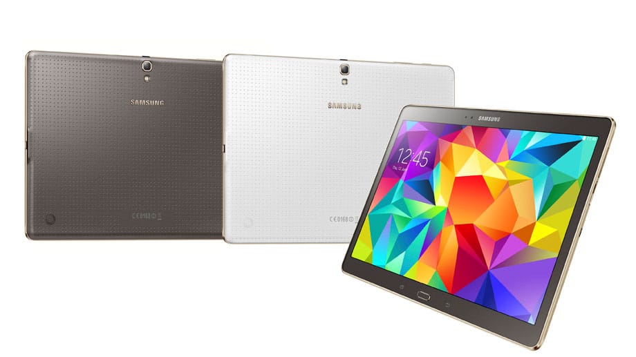 Das neue Galaxy Tab S gibt es in zwei Farben: Titanium Bronze und Dazzling White.