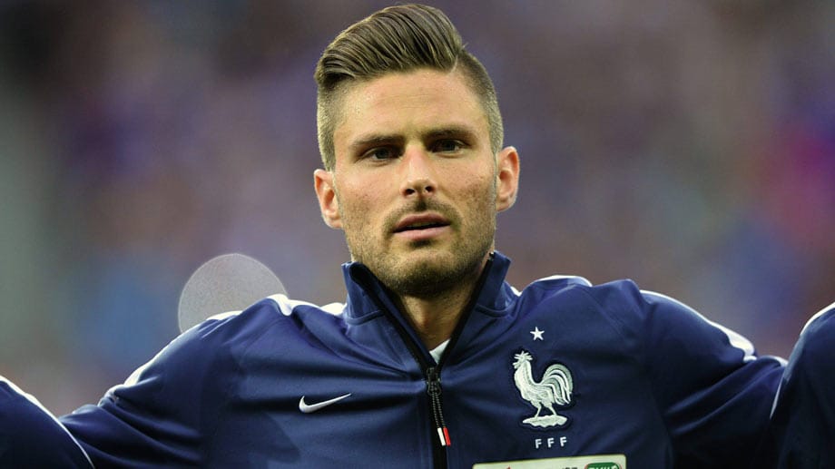 Frankreichs Stürmer Olivier Giroud erinnert ein wenig an David Beckham.