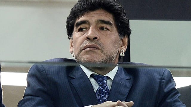 Diego Maradona beobachtet für einen venezolanischen TV-Sender die WM. Diego Maradona beobachtet für einen venezolanischen TV-Sender die WM.