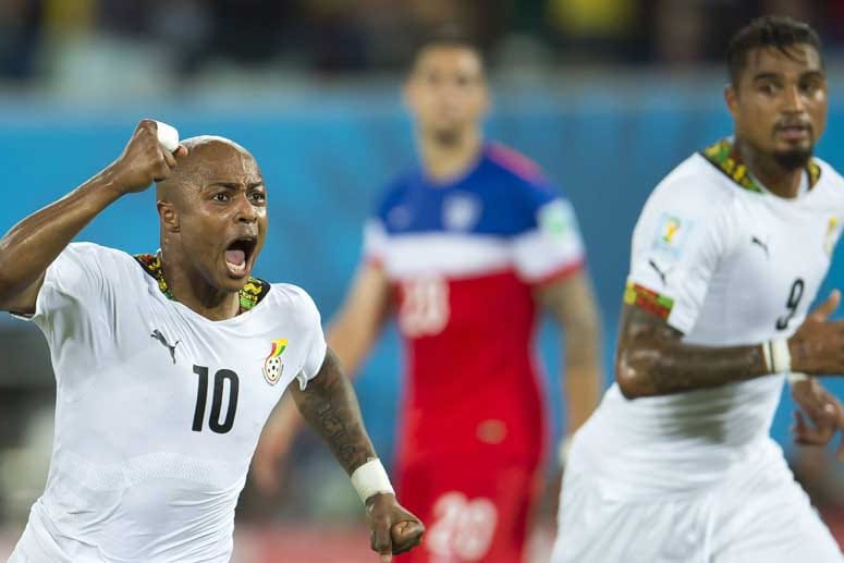 Ghanas Andre Ayew (li.) und Kevin-Prince Boateng im Spiel gegen die USA.
