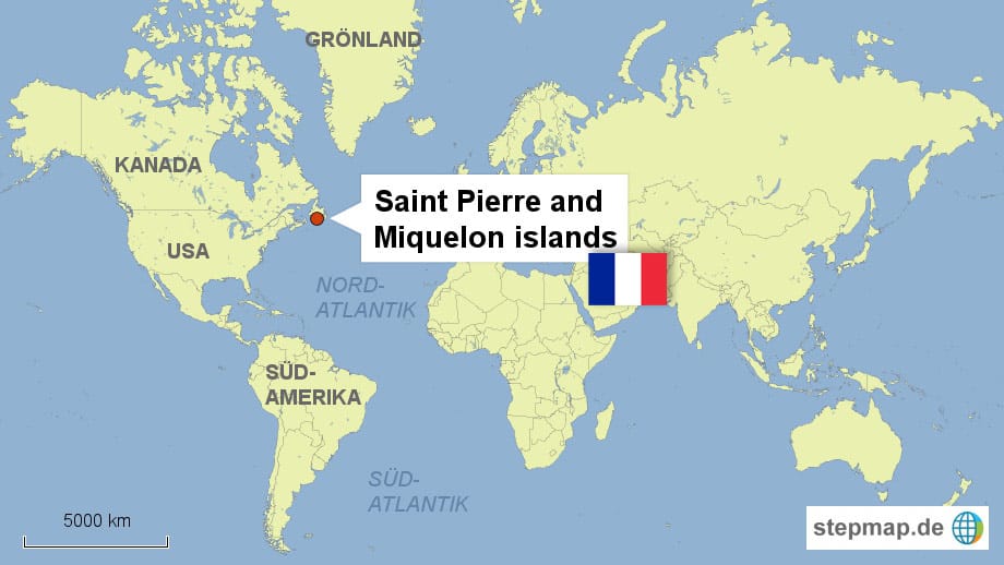 Die kleine Inselgruppe liegt östlich der kanadischen Küste und damit rund 4300 Kilometer von Paris entfernt. St. Pierre und Miquelon sind das letzte Überbleibsel der französischen Kolonie Neufrankreichs, das einst vom Mississippi-Tal bis Neufundland reichte.