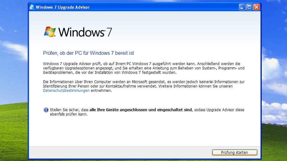 Für den Umstieg auf Windows 7 empfiehlt sich der kostenlose "Windows 7 Upgrade Advisor".