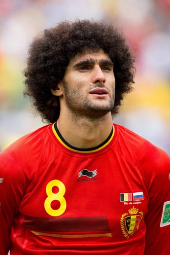 Belgiens Joker Marouno Fellaini hat obenrum eine gewissen Ähnlichkeit mit einem aufgeplatzten Sofakissen - aber solange das Fußballspiel passt, darf er auch diese megawilde Frisur zur Schau tragen.