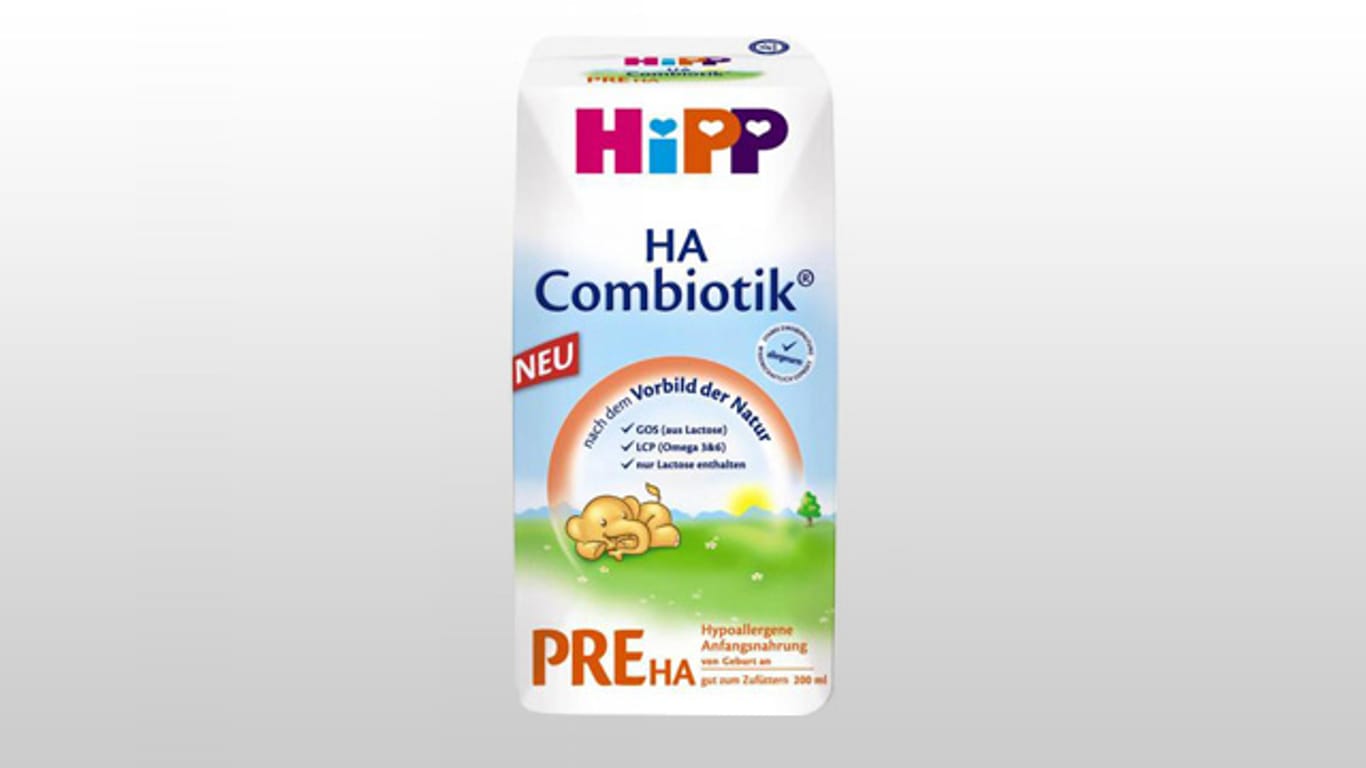 Hipp ruft die flüssige Milchnahrung Pre HA Combiotik zurück. Das Produkt enthält zu wenig Vitamin B2.