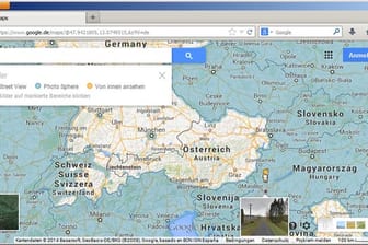 Die Österreich-Karte von Googles Panorama-Straßenkartendienst Street View bleibt weiß