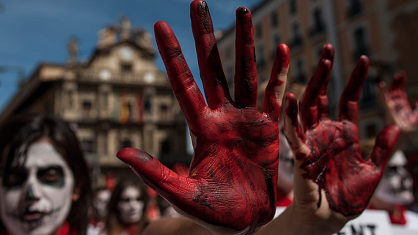 Proteste gegen Stierhatz in Pamplona
