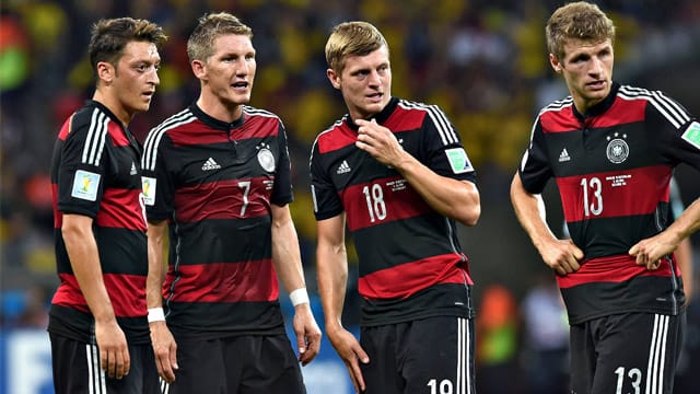 Mesut Özil, Bastian Schweinsteiger, Toni Kroos und Thomas Müller