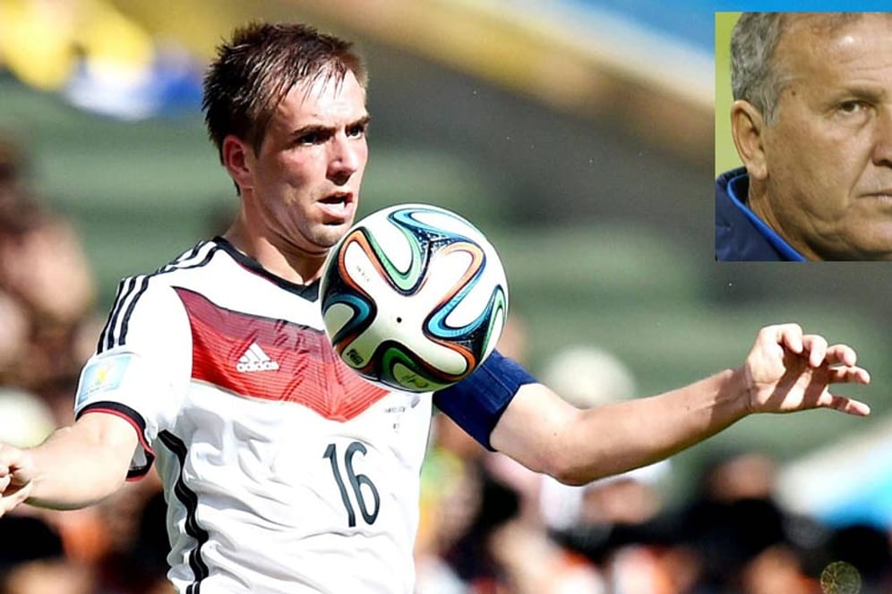 Die brasilianische Fußball-Legende Zico (re.) glaubt an den WM-Titel des DFB-Teams um Kapitän Philipp Lahm.