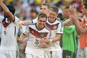 Schon seit 2006 im Mittelpunkt der deutschen Nationalmannschaft: Philipp Lahm (li.) und Bastian Schweinsteiger.