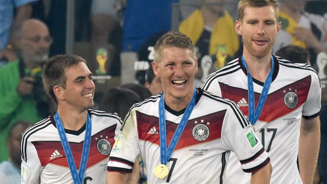 Philipp Lahm, Bastian Schweinsteiger und Per Mertesacker