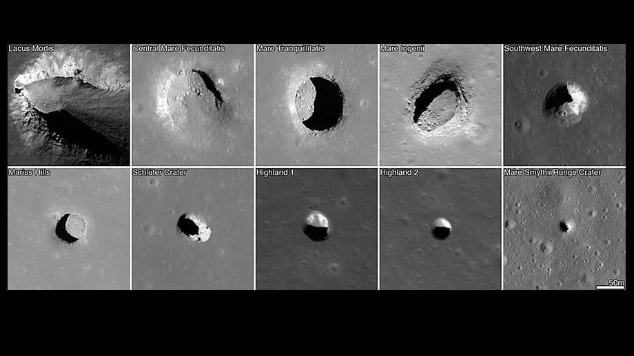 Raumfahrt: Sind diese Löcher ein Hinweis auf große Hohlräume unter der Mondoberfläche?