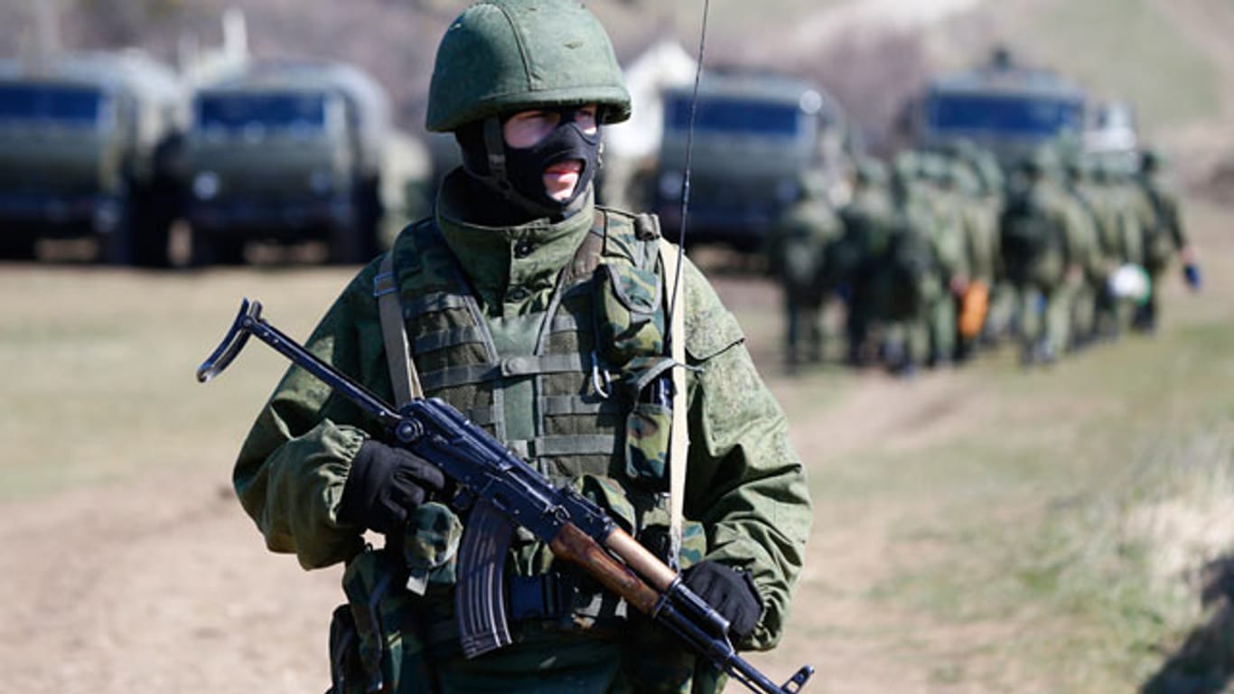 Ein russischer Soldat ohne Hoheitsabzeichen (im März auf der Halbinsel Krim): "Instrument zur Durchsetzung nationaler Interessen"