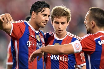 Gianluca Gaudino (Mitte) in bester Gesellschaft neben Claudio Pizarro (links) und Franck Ribéry.