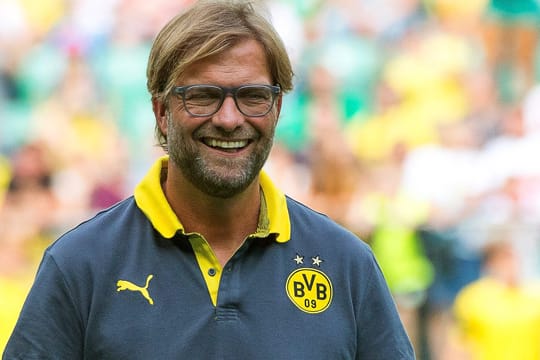 BVB-Trainer Jürgen Klopp bestens gelaunt beim Test gegen Slask Wroclaw.