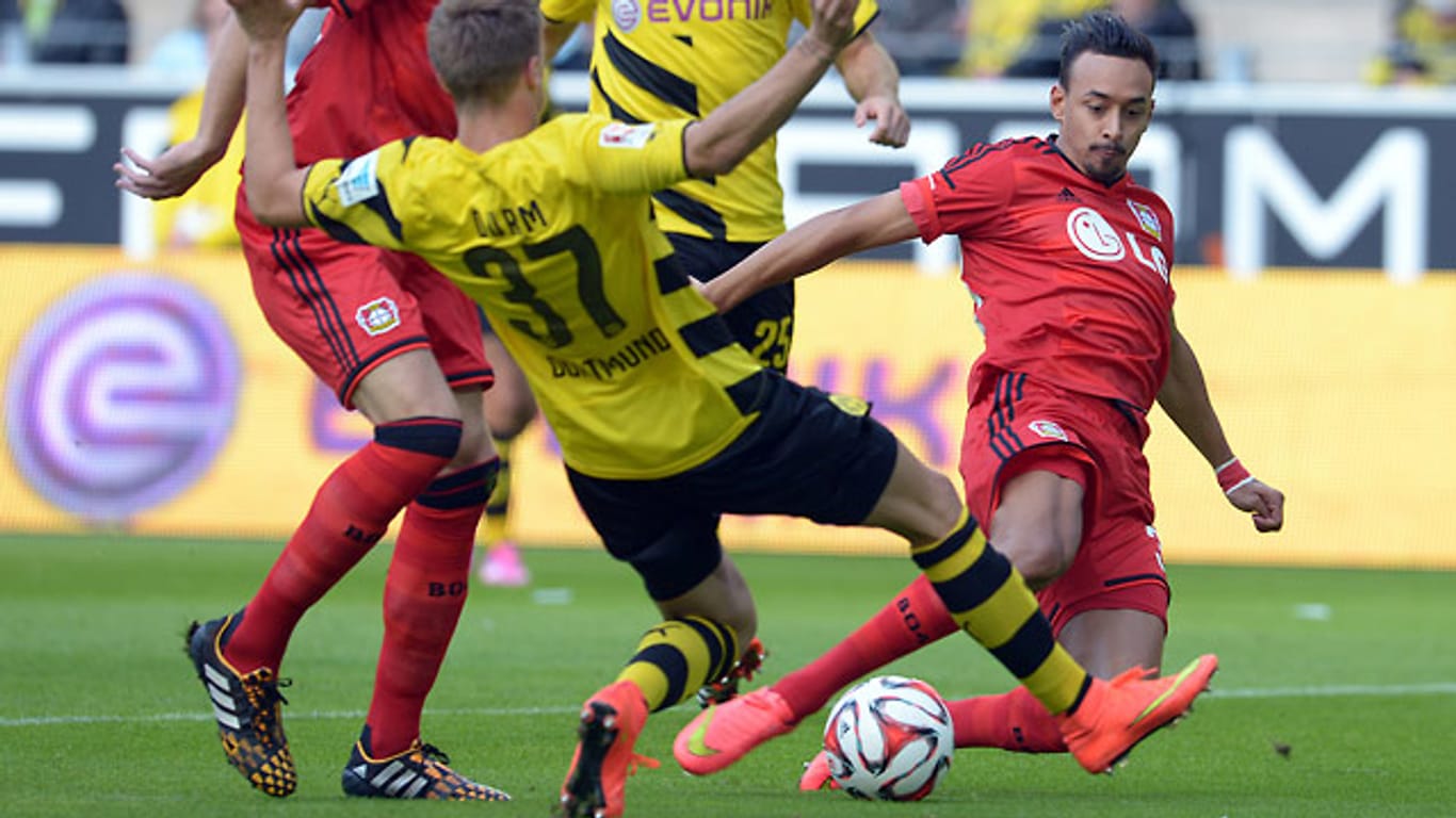 Karim Bellarabi trifft nach 9 Sekunden für Leverkusen.