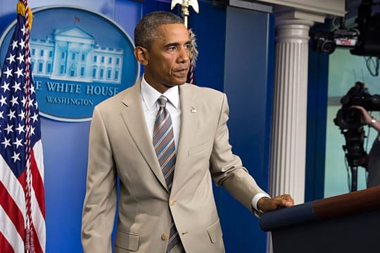 Ungewohnter Look und noch ungewohntere Aussagen: Präsident Obama wirkte erstaunlich zurückhaltend.