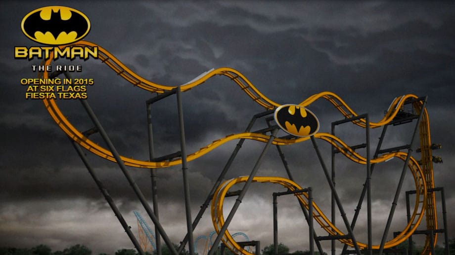 Die neue Achterbahn "Batman: The Ride" öffnet 2015 im Freizeitpark "Six Flags Fiesta Texas". Laut Betreiber wird sie die erste "4-D-Achterbahn" der Welt.