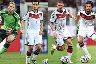 Manuel Neuer, Mats Hummels, Bastian Schweinsteiger oder Sami Khedria (v.li.): Wer wird der neue DFB-Kapitän?