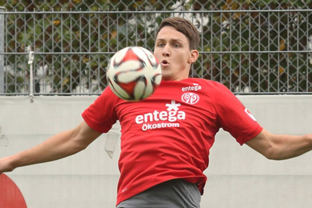 Philipp Wollscheid im Training bei seinem neuen Arbeitgeber Mainz 05.