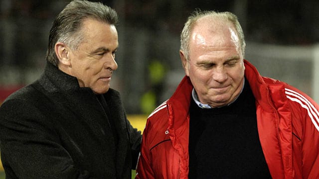Gute Freunde: Ottmar Hitzfeld besuchte Uli Hoeneß (rechts) im Gefängnis.