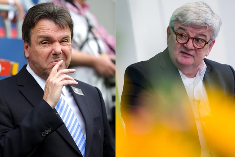 Verbales Duell: Heribert Bruchhagen contra Joschka Fischer.