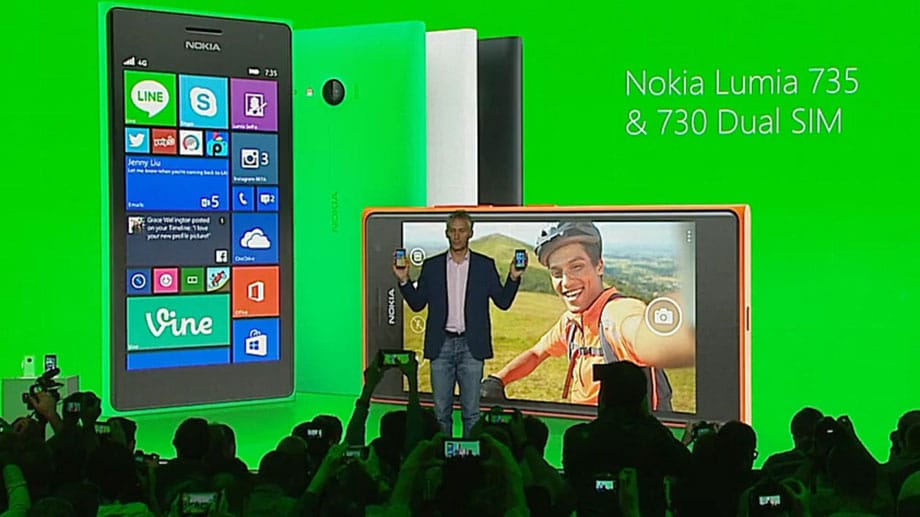 Nokia zeigte ebenfalls das neue Lumia 735 bzw. das 730 Dual SIM.