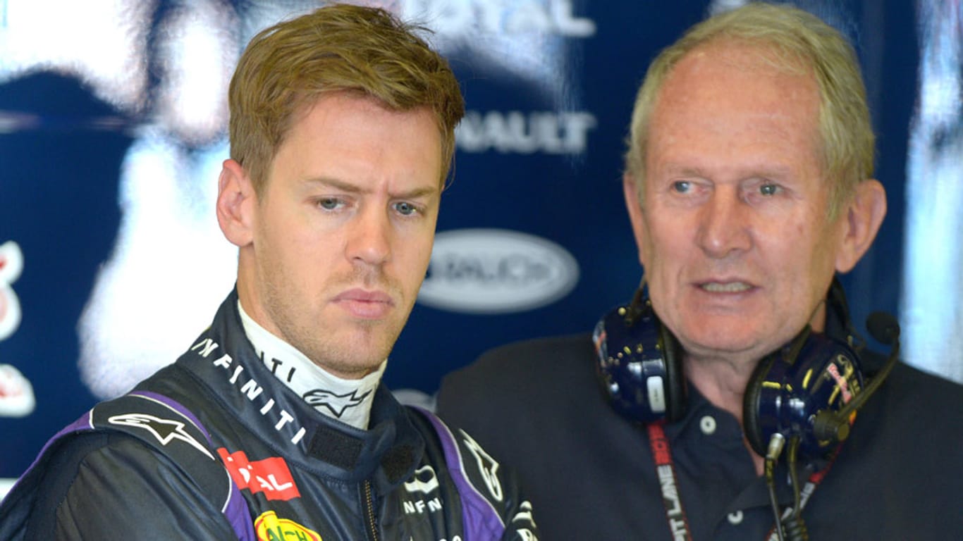 Helmut Marko (re.) gibt Strategiefehler bei Sebastian Vettel zu.