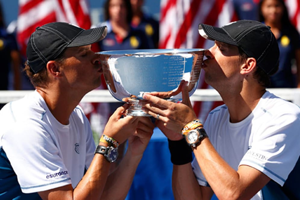 Erfolgreich: Die Bryan-Brüder feiern mit dem Gewinn der Doppelkonkurrenz der US Open ihren 100. Titel.