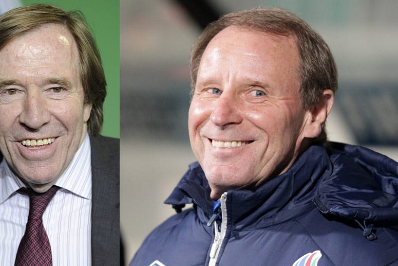 Berti Vogts (li.) adelt seinen ehemaligen Teamkollegen Günther Netzer.