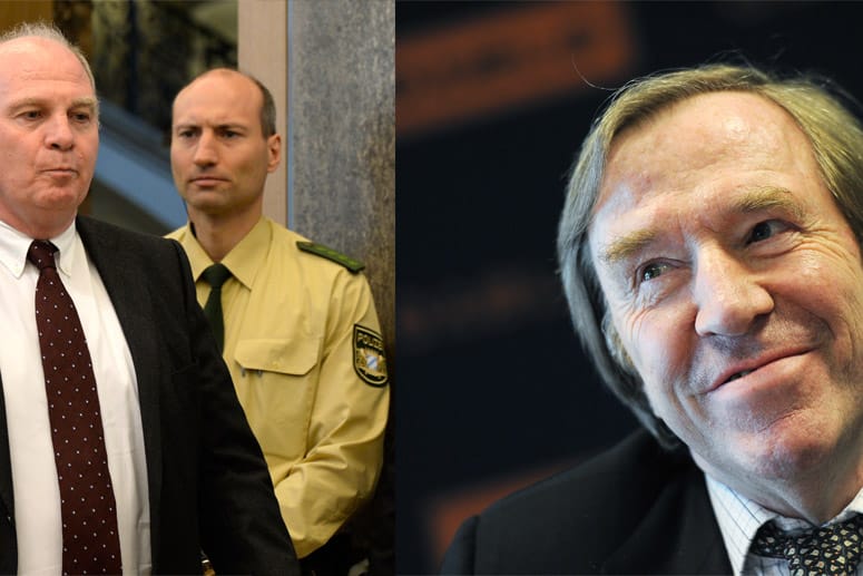 Günter Netzer (re.) hat Ex-Bayern-Präsident Uli Hoeneß in der JVA Landsberg besucht.