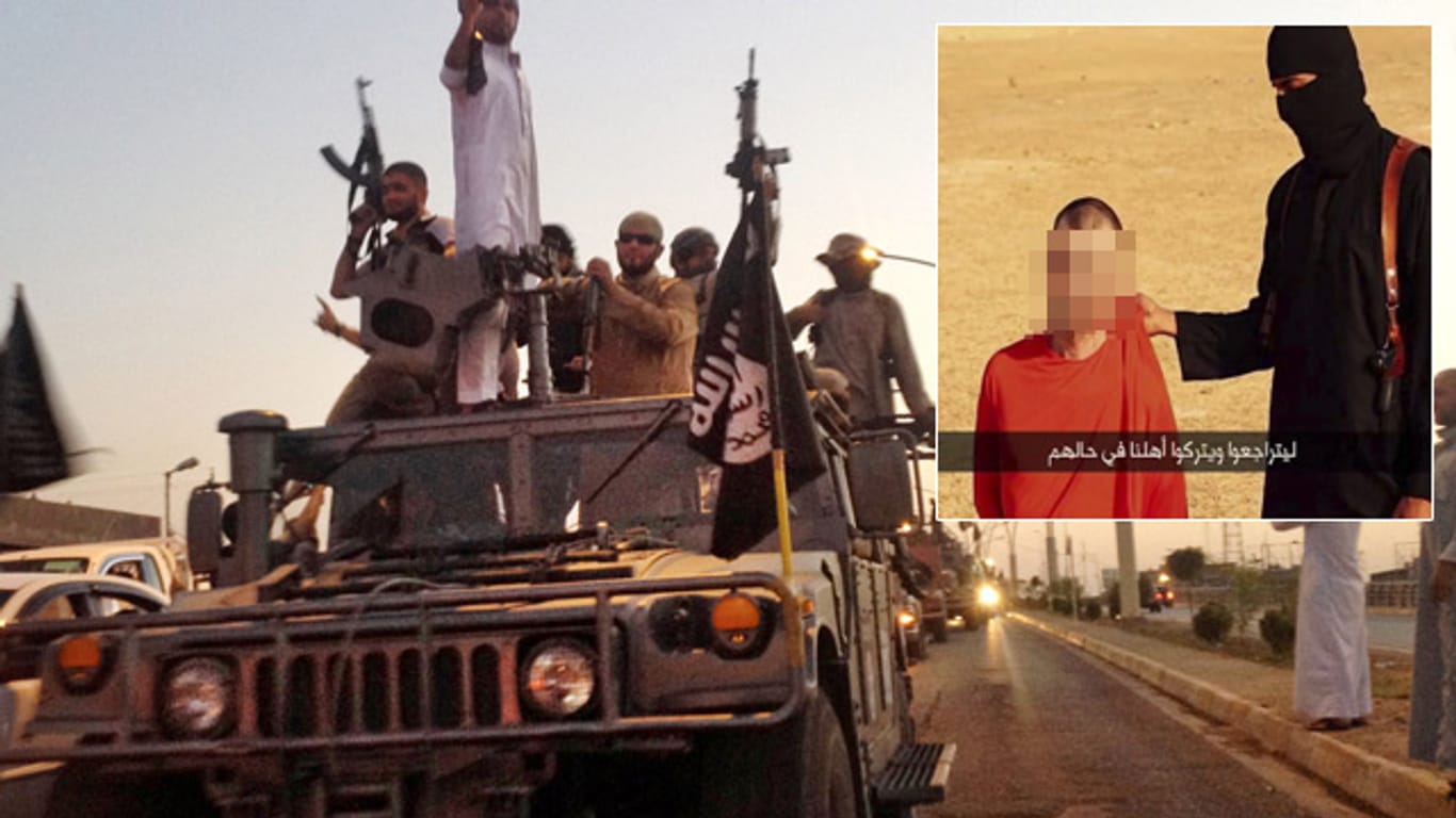 Terroristen des IS auf ihrem blutigen Feldzug. Am Wochenende verbreiteten die Dschihadisten die Enthauptung eines britischen Entwicklungshelfers per Video.