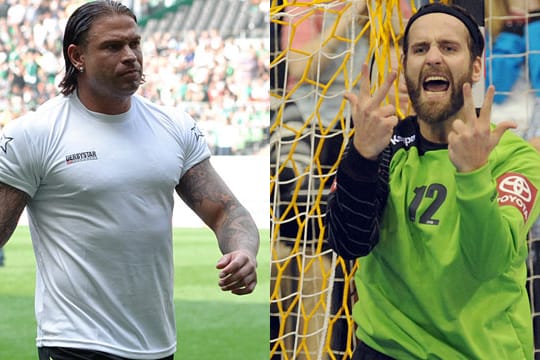Silvio Heinevetter (re.) spricht im Interview über Fußball-Torwart Tim Wiese (li.).